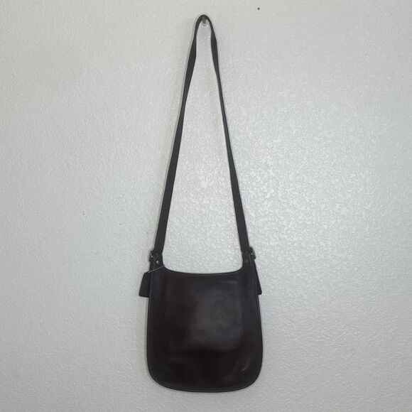 COACH Women’s Vintage Dark Brown Soft Thick Leather Slim Crossbody Bag - Picture 8 of 11